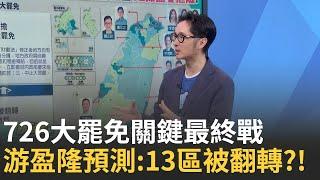 7/26大罷免投票日!最終戰役來臨  游盈隆預測:關鍵"13區"可能翻轉?! 死亡連署"多到數不清" KMT宜蘭黨部起訴書冒出梗多恐怖細節?!│【新台派上線 精彩】20250620│三立新聞台
