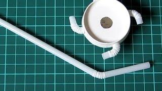 吹きゴマの作り方（手作りおもちゃ）　How to make a blow spin top.