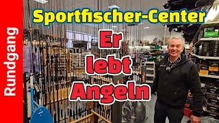 Inhaber überrascht  Besuch im Sportfischer Center Hamm  Rundgang im Angelladen