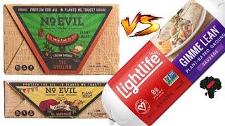Best Plant Based Meat Replacements NO Oil - LightLife Gimme Lean Sausage vs. No Evil Chorizo Recipe
