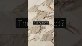 This or That? Calacatta Gold or Bluette marble tile? #marble #tiles #home #beforeandafter #kitchen