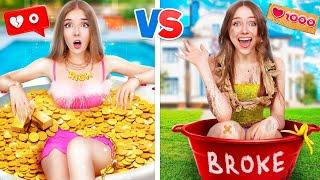 Rich Unpopular VS Poor Popular Girl at School || Giga Rich Beach Party