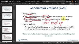 Chapter 6, Part 1 - Accounting Periods & Methods - video lecture (dated)