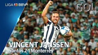 Primer Gol de V. Janssen | Santos Laguna 2 - 1 Monterrey | Liga BBVA MX - Apertura 2019  - Jornada 6