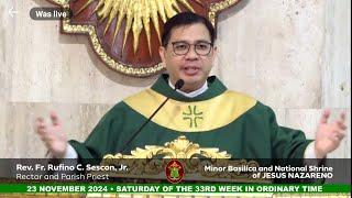 QUIAPO CHURCH LIVE TV MASS TODAY 10:00 AM NOVEMBER 23, 2024 SATURDAY