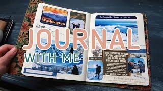 scrapbook journal with me // using photos in your journal // travel journal + Aeezo digital frame