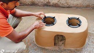 How to make Desi Chulha at Home । Village Clay Stove Idea's । Primitive Chulha #viral #viralvideo