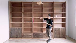 Hand-made the whole wall bookshelf. Is this your dreaming study?