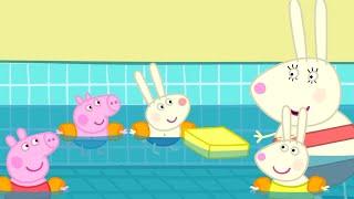 Peppa Pig and Her Friends Learn to Swim in the Swimming Pool