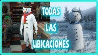 COMO DESBLOQUEAR MUÑECO DE NIEVE   TRAJE DE MUÑECO / TODAS LAS UBICACIONES GTA ONLINE