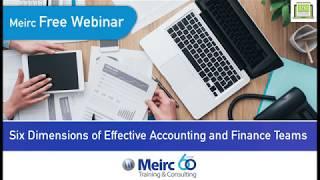 Six Dimensions of Effective Accounting and Finance Teams | Dubai | Meirc