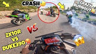 Rr310 Crash with barricade|| Rolling Burnout on Zx10R|| Hyper Leans