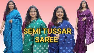 Semi Tussar Saree !!! Rs 690 only !!! Orders !!! Whatsapp us !!! #semitussar