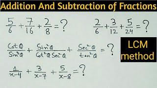 How to take LCM and Solve Fractions|| Addition and Subtraction of Fractions