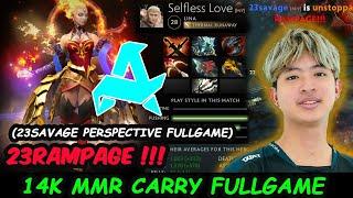 Aurora.23savage Lina Carry Fullgame Perspective 14K MMR Rampage !!! Dota 2 7.37c