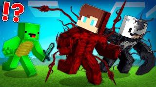 CARNAGE and VENOM Speedrunners vs Hunter in Minecraft - Maizen JJ and Mikey