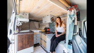 Budget Ford Transit Van Build / Solo Female Conversion! TOUR //