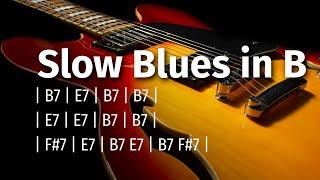 Slow 12-Bar Blues Guitar Backing Jam Track in B