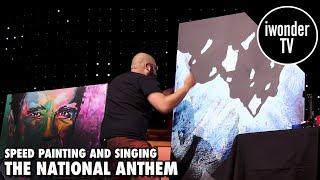 Speed Painter Paints Amazing Painting While Singing National Anthem