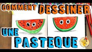 Comment dessiner une PASTEQUE mignonne kawaii | Dessin Pour Enfant