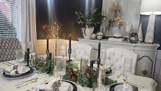 Christmas Dining Room | Decorate With Me Buffet Styling Plus Tablescape.