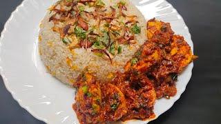 Ghee Rice With Egg Pepper Masala | Lunch Recipe