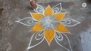 Flower kolam /Beautiful rangoli /Easy muggulu /Poo kolam /Creative flower rangoli /Latha kolams