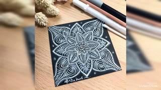 禪繞黑磚zentangle black tile 禪繞畫/禪繞延伸藝術