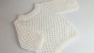 ABRIGO O SUETER A CROCHET PASO A PASO - BASICOS DEL TEJIDO - PUNTO FANTASÍA  - TEJE FÁCIL Y RAPIDO