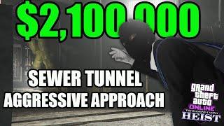 GTA Online Casino Heist- Sewer Tunnel Aggressive Approach $2,100,000