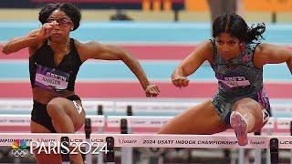 Tia Jones smashes WORLD RECORD, then wins National Title in 60m hurdles | NBC Sports