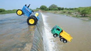 Tata Dump Truck Accident Break Failed Biggest Waterfall Pulling Out Ford Tractor | HMT 5911 | CS Toy