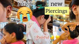 I got new piercings || I cried || painful Piercings vlog