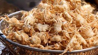 fried mini crab, shrimp, squid (바삭바삭한 베이비 크랩, 통새우, 오징어 튀김) korean street food