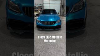 Check out the Gloss Blue Metallic wrap on this Mercedes. #carwraps #vinylwraps #vinylwrapping #wrap