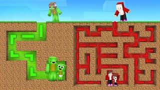 Mom JJ and Mikey Found FAMILY MAZE Challenge in Minecraft - Maizen