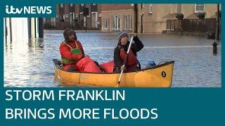 Flood defences threatened and major incidents declared as Storm Franklin hits UK | ITV News