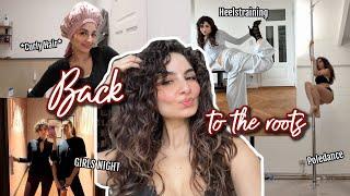 BACK to CURLY, Heelstraining, Poledance & Girls Night - VLOG