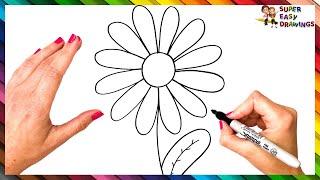 How To Draw A Daisy Step By Step  Daisy Drawing Easy