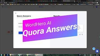 How To: do Quora Answers and backlinks with Wordhero AI content writer