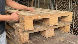 Project With New Implementation From 2 Old Pallets || Smallest Woodworking Project of the Year