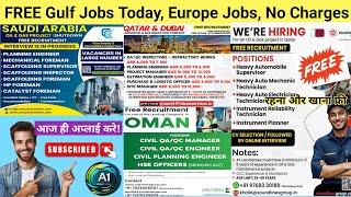 FREE Gulf Jobs Today! Europe jobs, gulf jobs 2025, dubai jobs, Kuwait jobs, Iraq jobs, Oman jobs