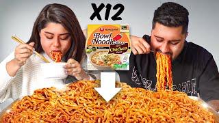 یک کارتن نودل خوردیم ، دوازده بسته  | NOODLES CHALLENGE 