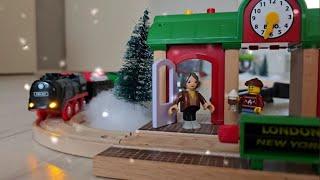 BRIO Train Christmas Edition. Santa Claus on the Wooden Railway! #railwaytoys #brio