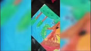 Let's make leaf painting |RABIYA'S ART| #artbyrabiya #arts #painting your project ideas subscribe️