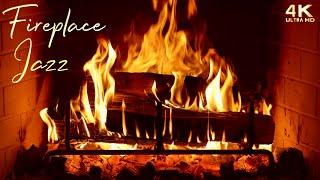 Feel Good 4K Fireplace Jazz Ambience  Thanksgiving Dinner Music