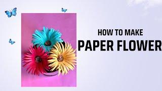 How to make paper flower l DIY paper flower craft | Paper flower easy