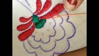 HAND EMBROIDERY BUTTONHOLE STITCH( VARIATION) FLOWER  BY EASY LEARNING BY ATIB