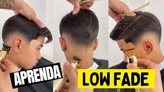 COMO FAZER LOW FADE em cabelo liso / passo a passo rápido 