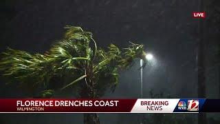 Hurricane Florence drenches coast of North Carolina